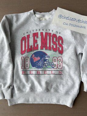 Vintage Ole Miss Rebels NCAA Football Sweatshirt University of Mississippi Shirt